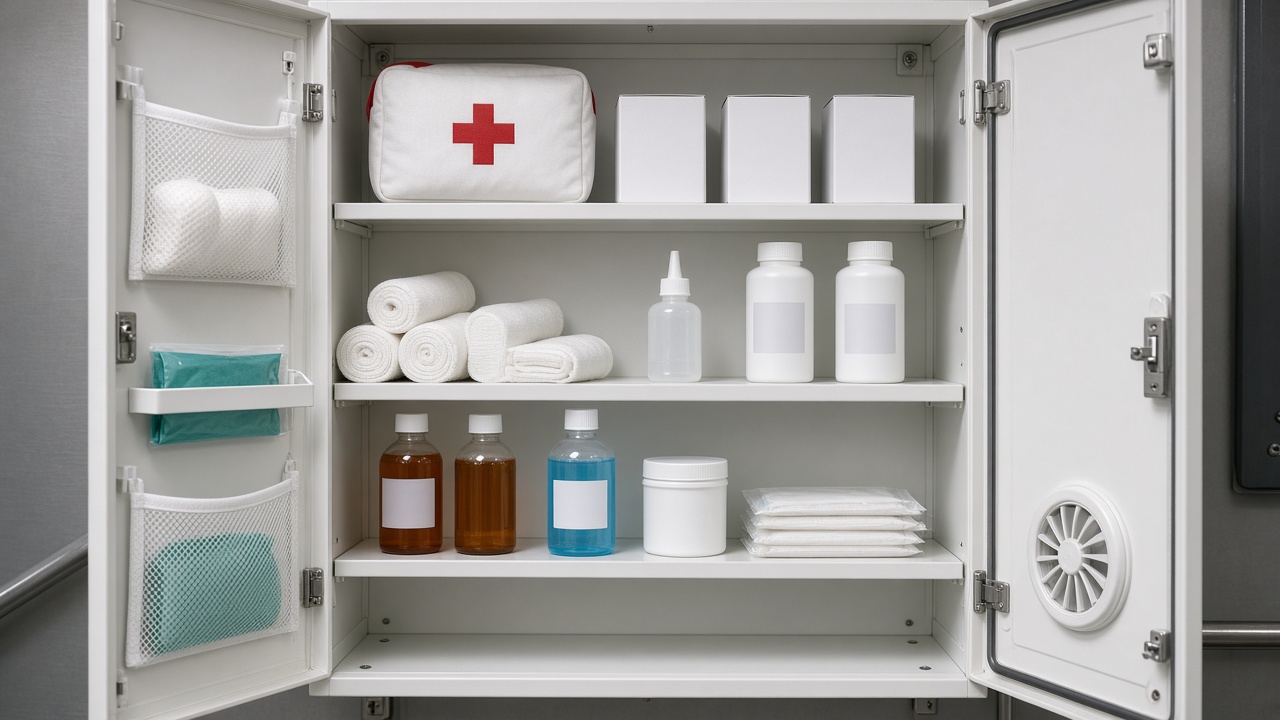 Ship medical locker and first-aid stores
