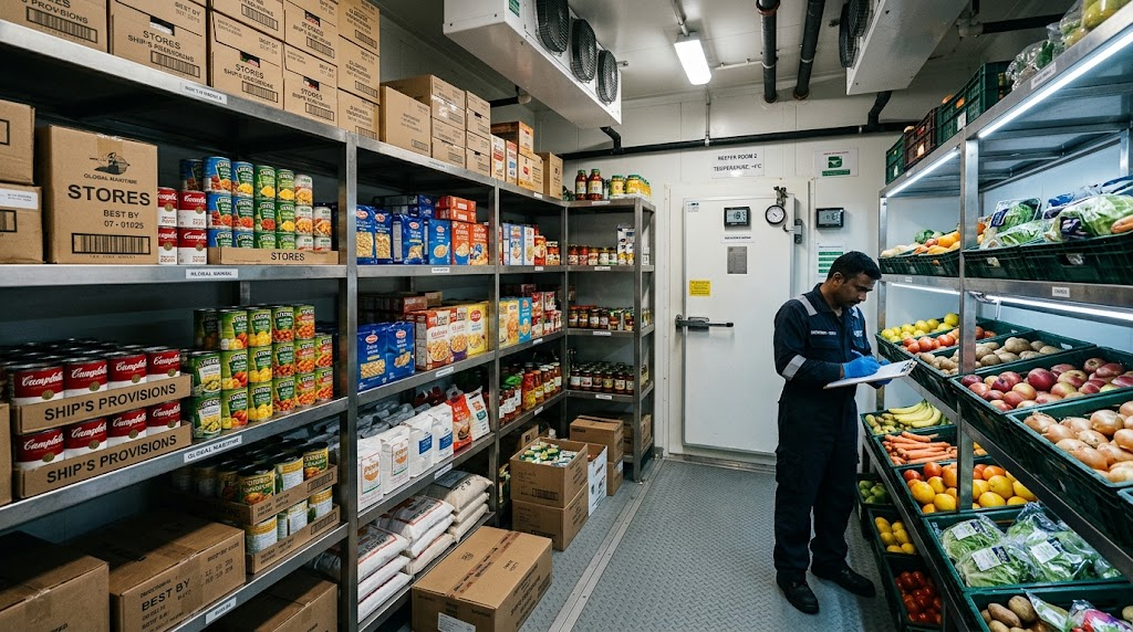 Fresh, dry, and canned ship provisions
