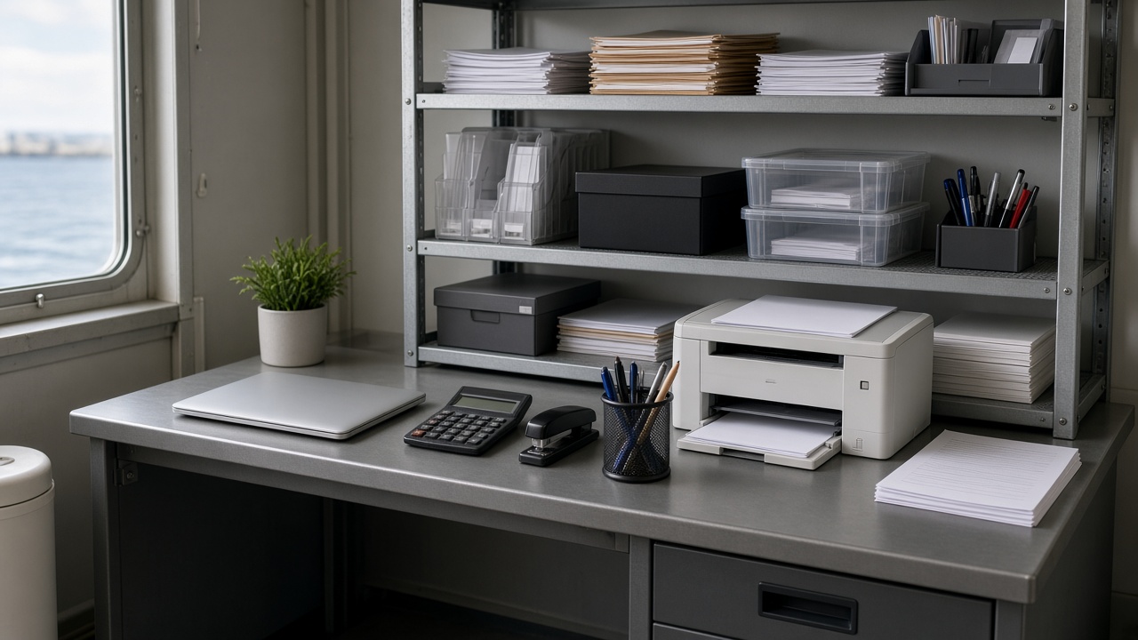 Ship office stationery and printer supplies